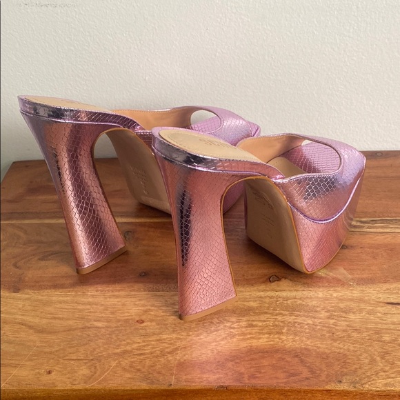 SCHUTZ Pink Platform Peep-Toe Shoes - Picture 6 of 13